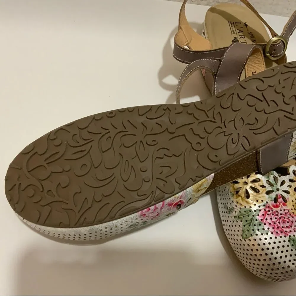 NWOT L’Artiste Leather Shoes AAHNA  flower cutout design size 42 (10.5 /11) - Picture 8 of 16